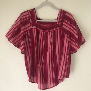 Bohemian Striped Linen Top